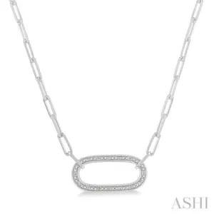 1/10 ctw Round Cut Diamond Paper Clip Necklace in Silver