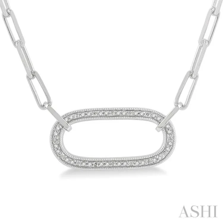 1/10 ctw Round Cut Diamond Paper Clip Necklace in Silver