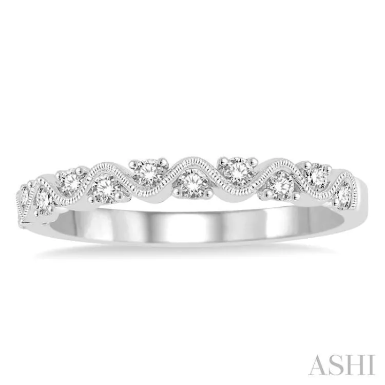 1/4 Ctw Round Cut Diamond Stack Band in 14K White Gold