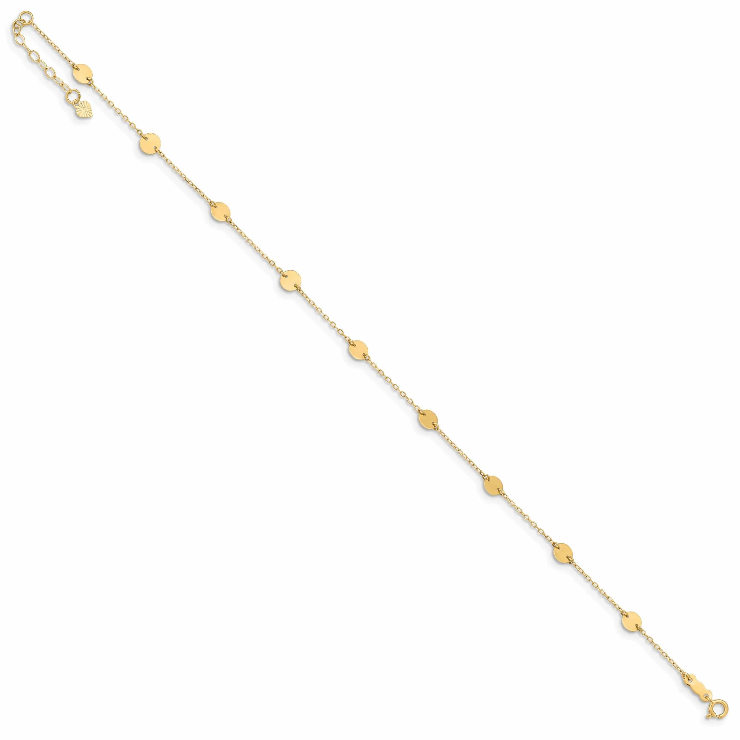 14k Gold Disc Adjustable Anklet