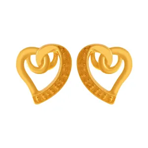 14k Heart Loop Solid Gold Earrings