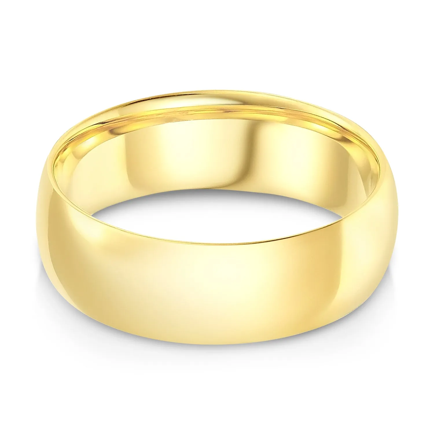 14k Solid Gold 7mm Plain Comfort Fit Wedding Band