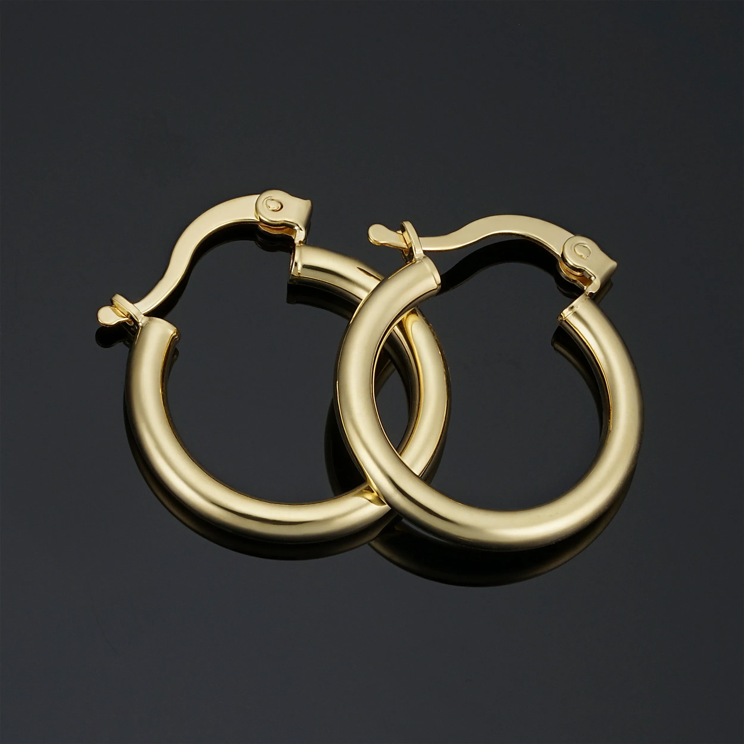 14k Yellow Gold Filled Classic Hoop Earrings (2.5 x 19 mm)