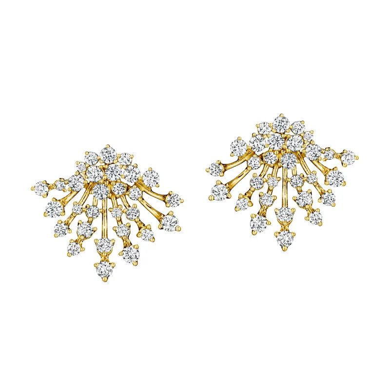 18k Luminus Yellow Gold Earring With 2.08 Cts Vs-Gh Diamonds