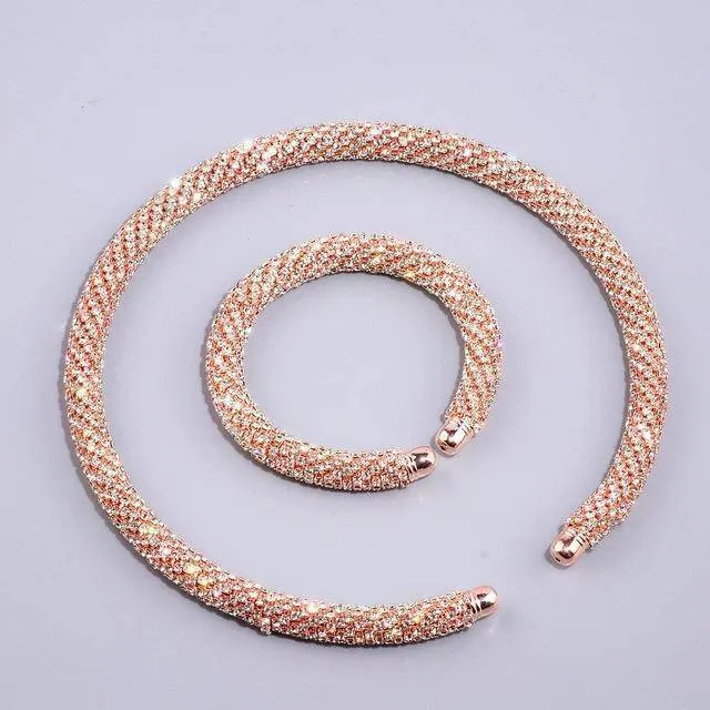 4 Colors, Maxi Crystal Collar Necklace Choker Necklaces