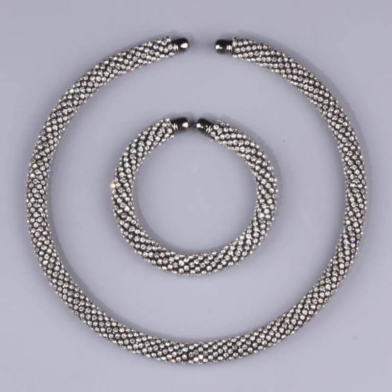 4 Colors, Maxi Crystal Collar Necklace Choker Necklaces