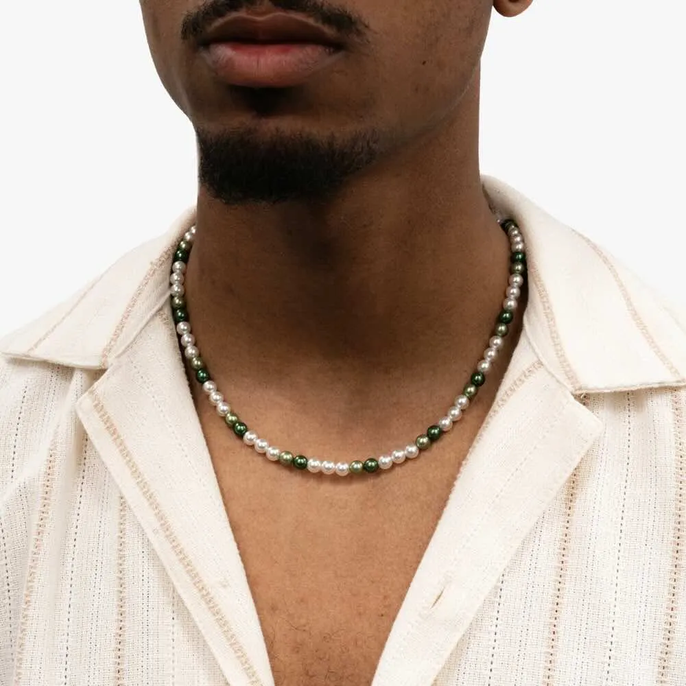 6MM Semi-Green Pearl Necklace