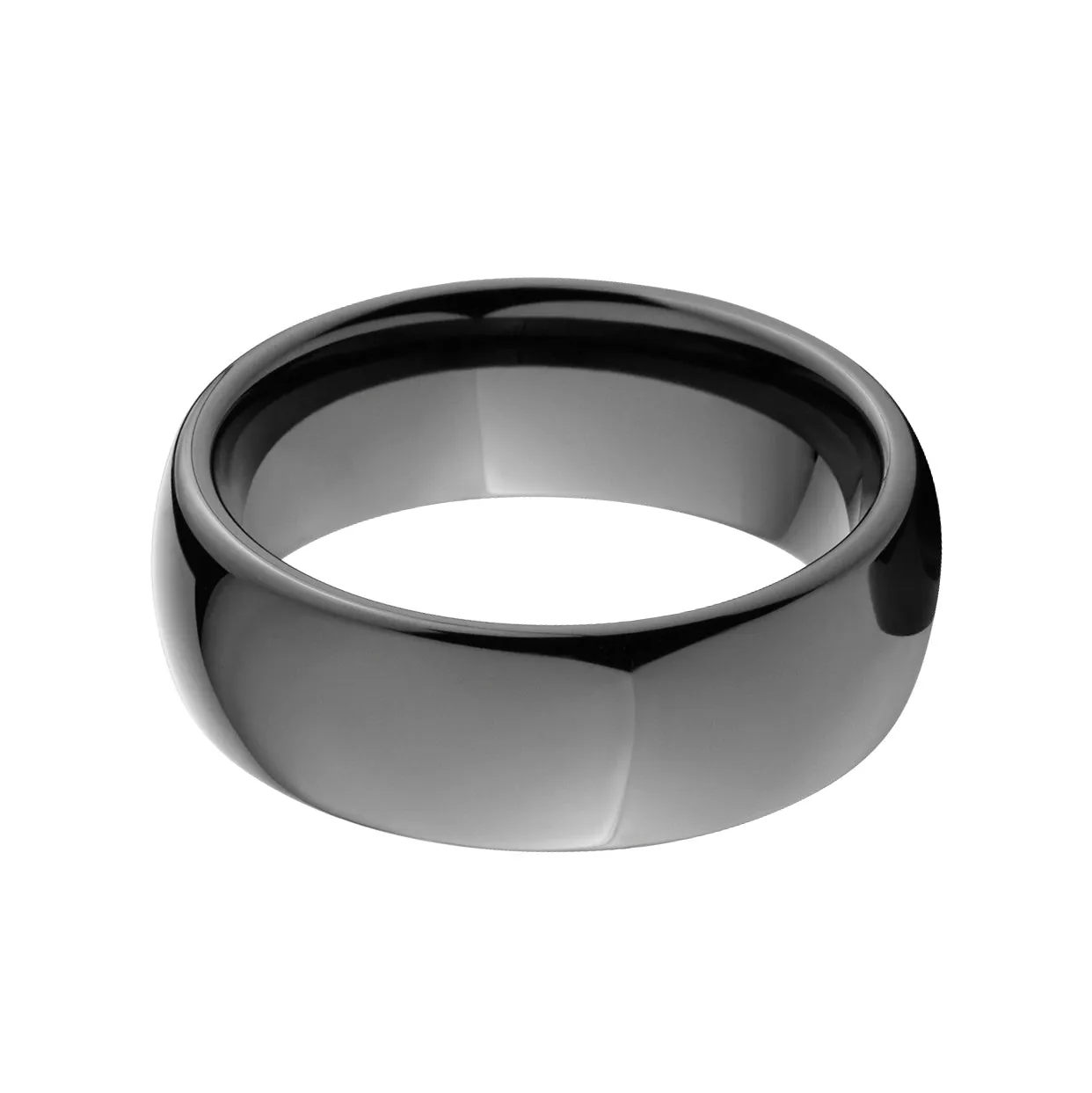 8mm Polished Black Ceramic - Men's Wedding Bands