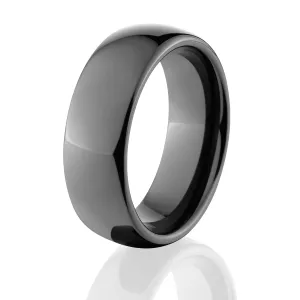 8mm Polished Black Ceramic - Men's Wedding Bands