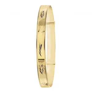 9ct Yellow Gold Ladies Diamond-Cut Expandable Bangle BN141