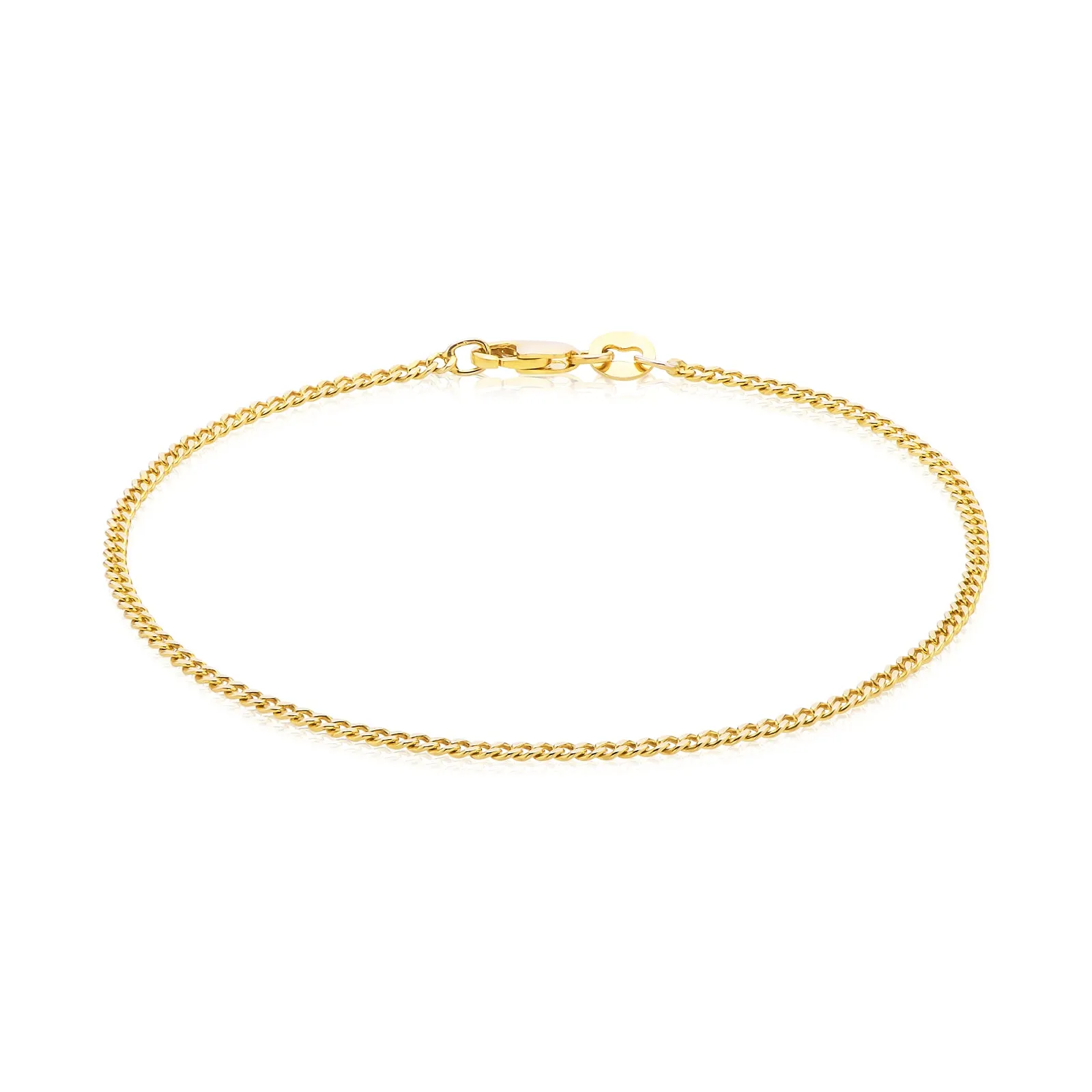 9ct Yellow Gold Silver Filled 27CM Curb 50 Gauge Anklet