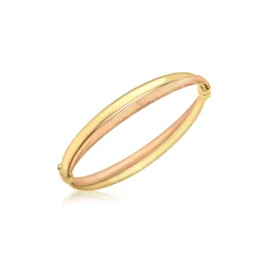 9K 2-Colour Gold Crossover Bangle