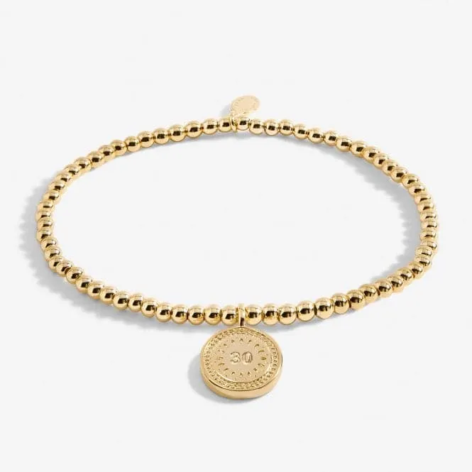 A Little 30th Birthday Gold Plated 17.5cm Stretch Bracelet 6989