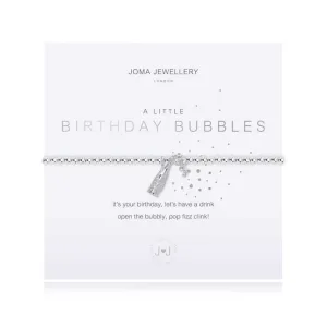 A Little Birthday Bubbles Silver 17.5cm Stretch Bracelet 3796