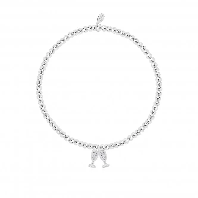 A Little Birthday Cheers! Silver 17.5cm Stretch Bracelet 4345