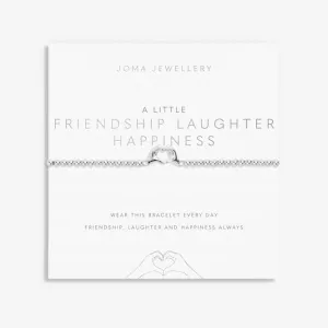 A Little Friendship Laughter Happiness Silver Plated 17.5cm Bracelet 7019