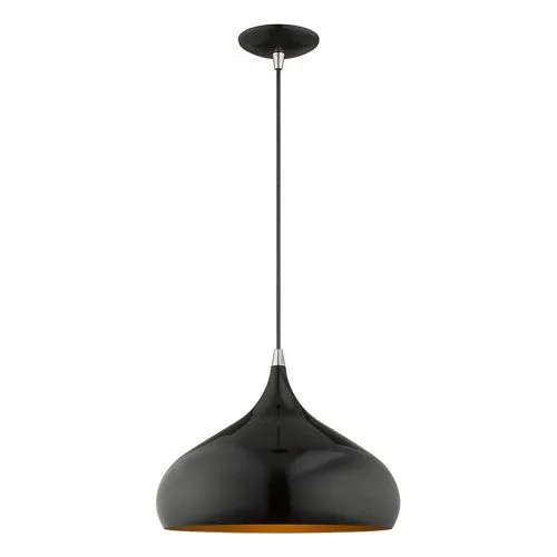 AMADOR 1 LIGHT MINI PENDANT, SHINY BLACK