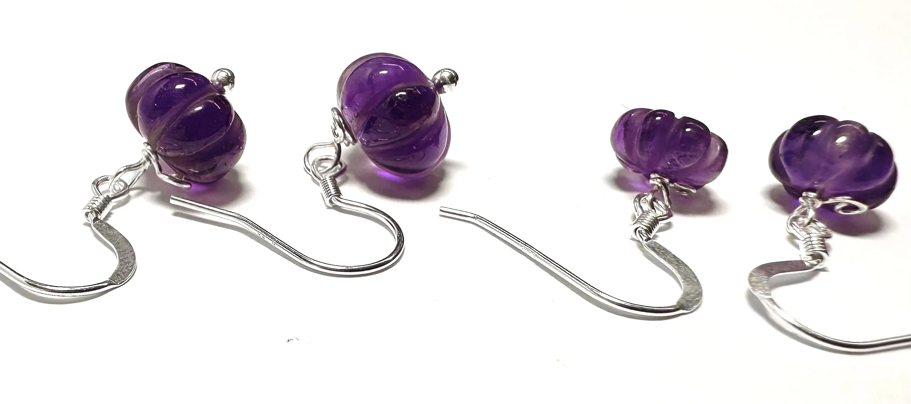 Amethyst Pumpkin Earrings