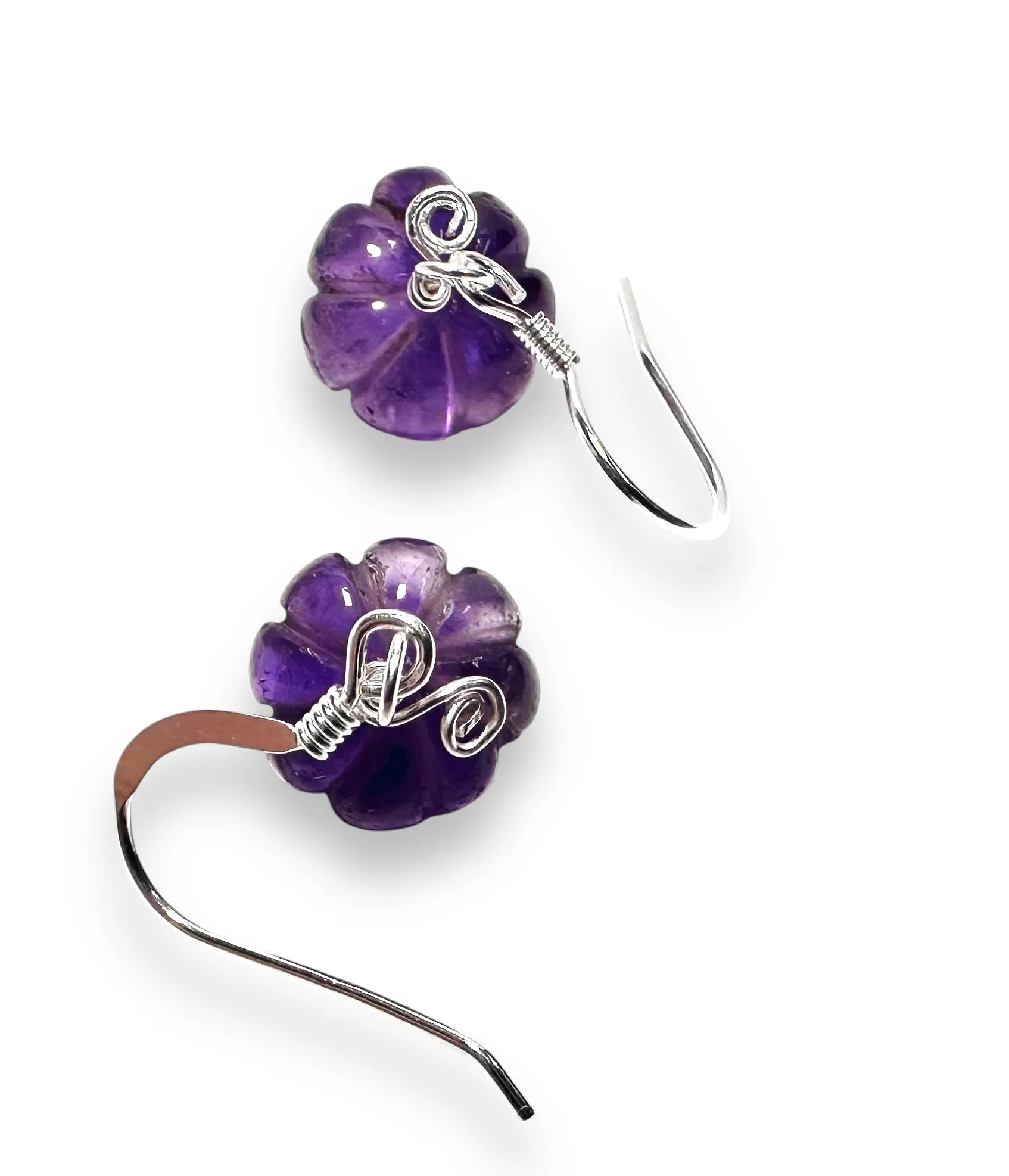 Amethyst Pumpkin Earrings