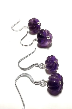 Amethyst Pumpkin Earrings