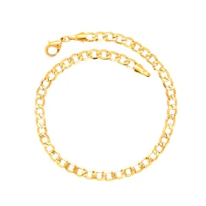 Anklet Bracelet Gold Filled Cuban Curb Link Diamond-cut 10 inch