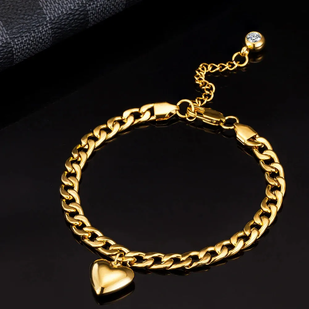 Anklet For Women Gold Color Stainless Steel Cuban Link Ankle Bracelets