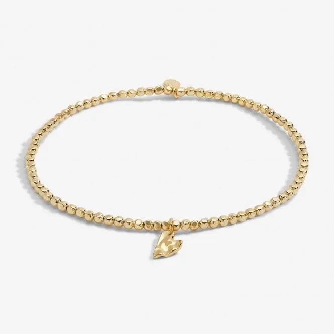 Anklet Hammered Heart Gold Plated Anklet 23cm Stretch Anklet 6950