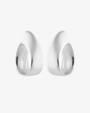 Aqua swirl studs silver