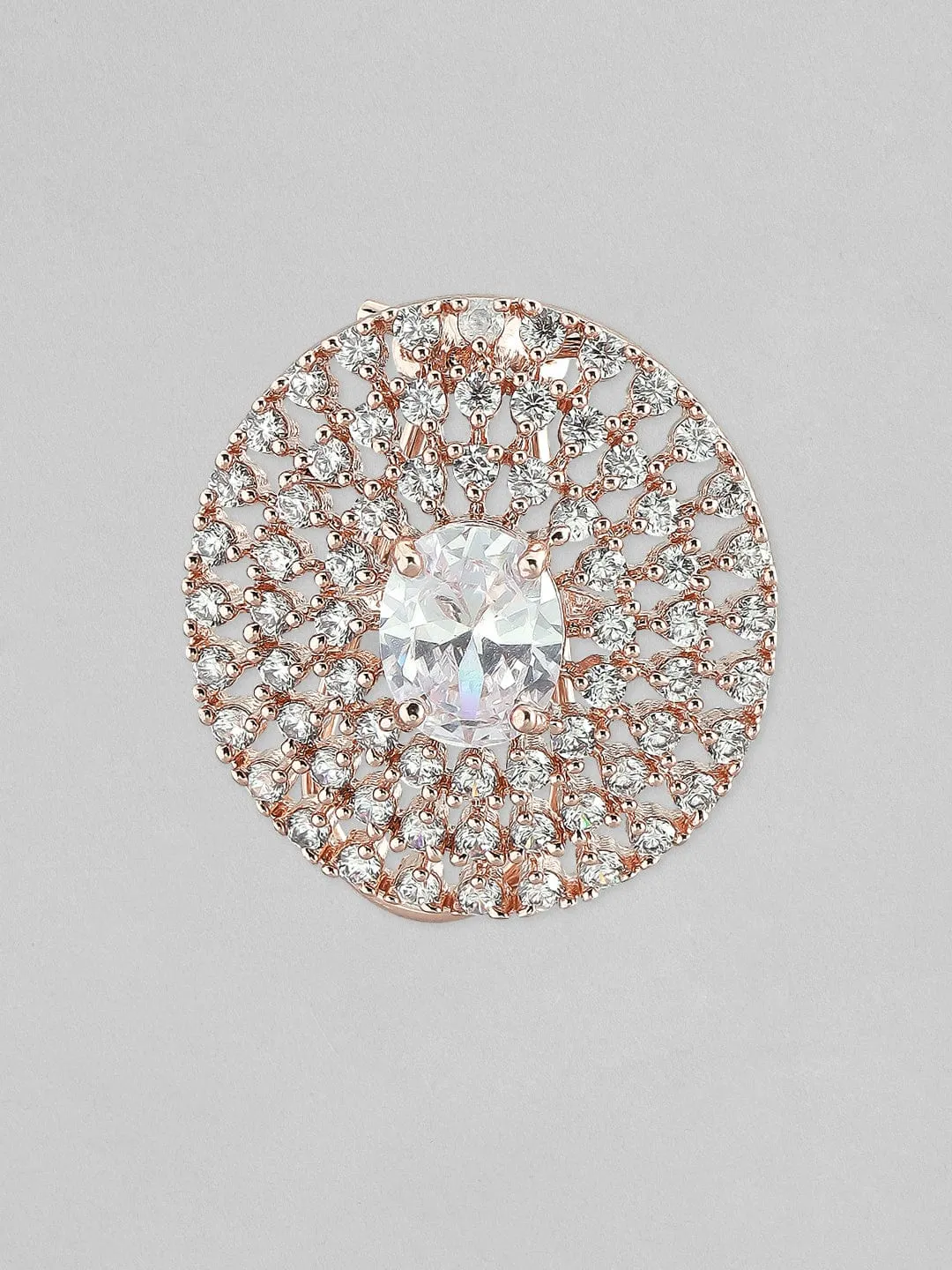 As Seen On - Rubans Rose Gold-White AD Stud Earrings