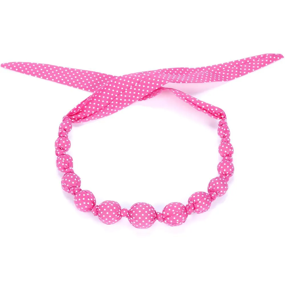 Beaded Necklace, Pink Dots