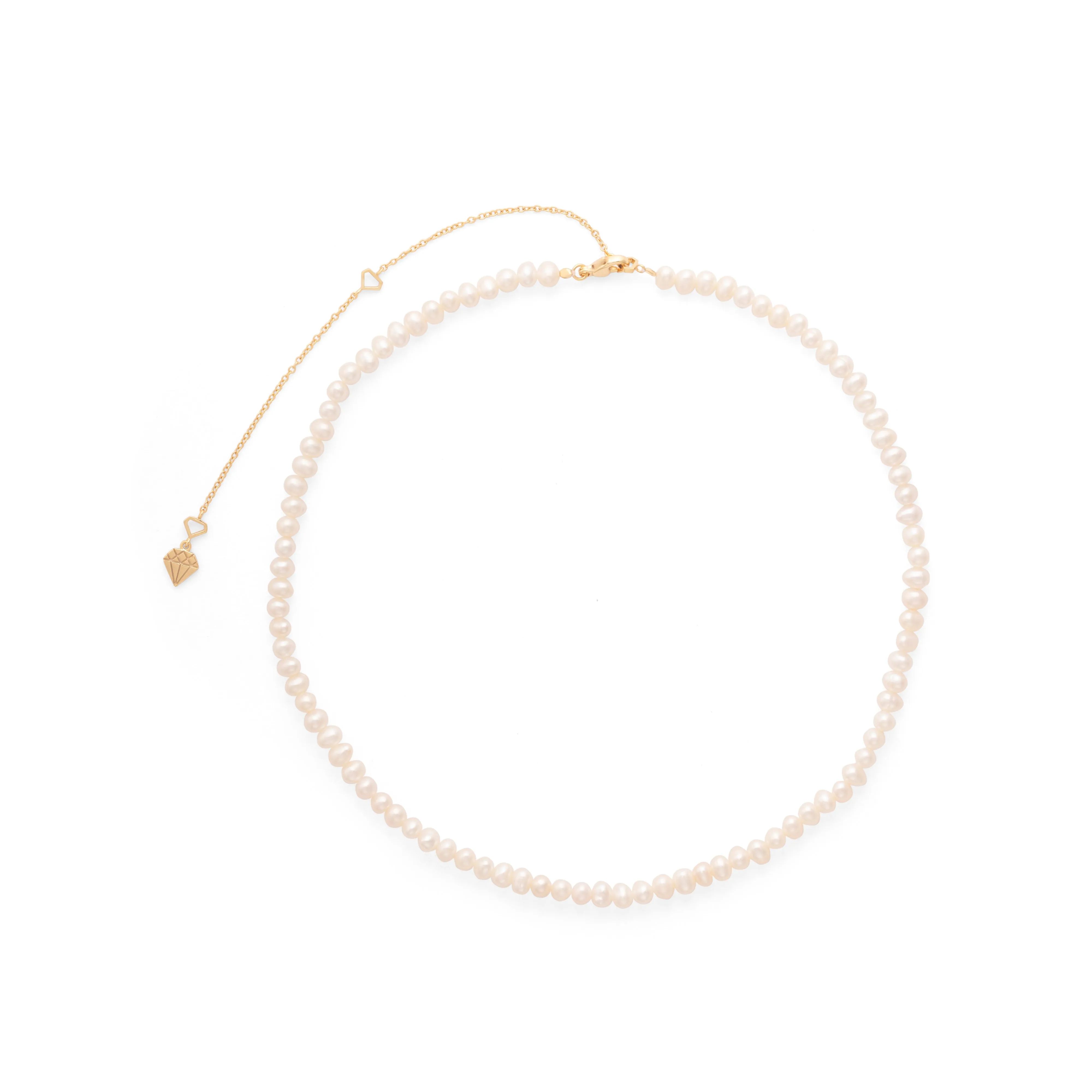 Beaded Pearl Gold Necklace