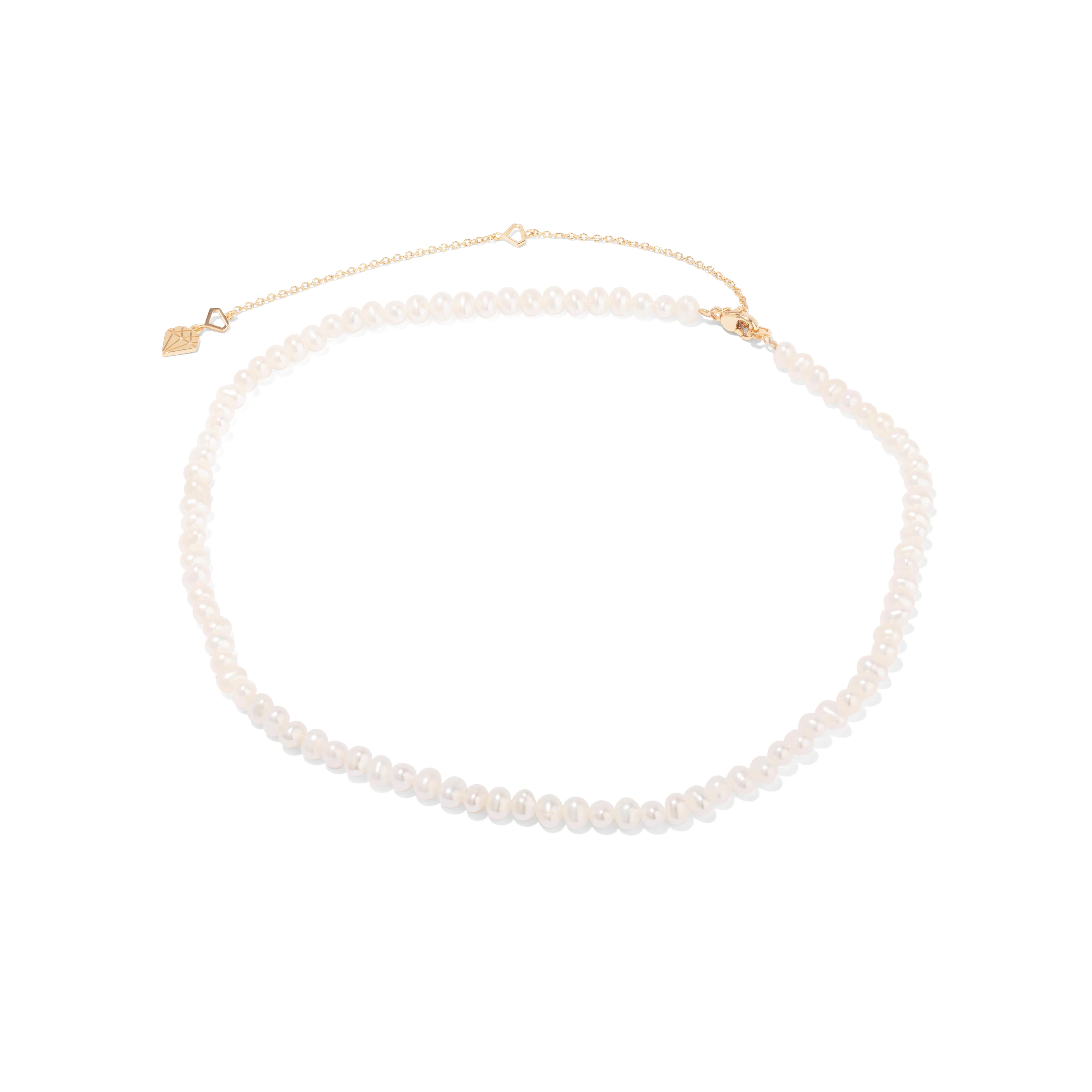 Beaded Pearl Gold Necklace