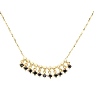 Black Onyx Fringe Necklace