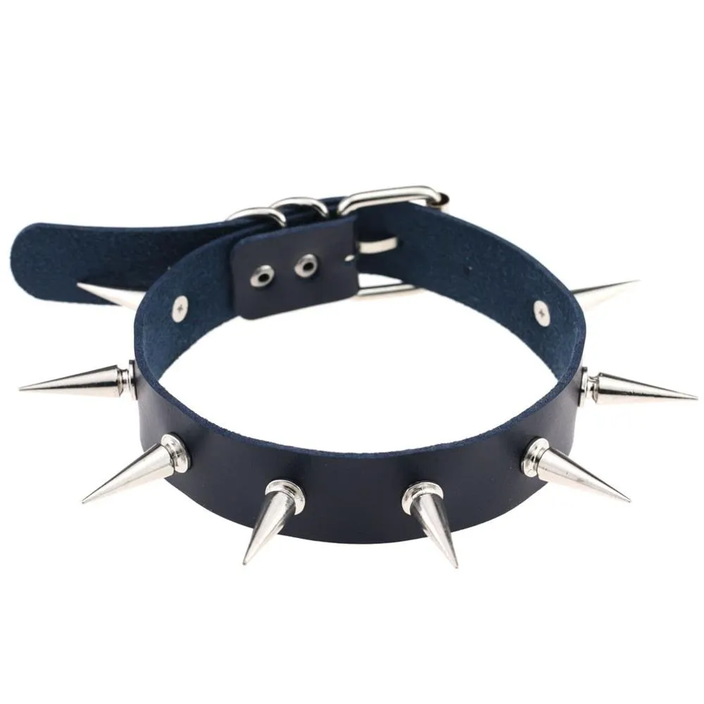 Black Spike Choker Belt Collar Women Pu Leather Goth Choker Necklace for Women Party Club Chockers Sexy Gothic Jewelry Harajuku