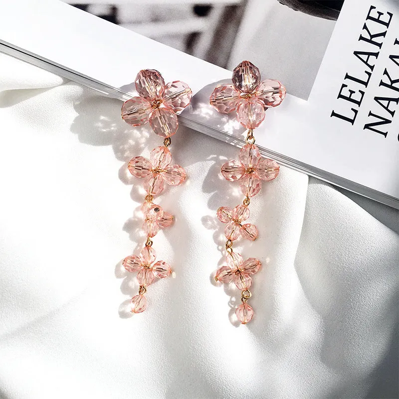 Blossom Bliss Acrylic Floral Drop Earrings - Elegant Fashion Accessory