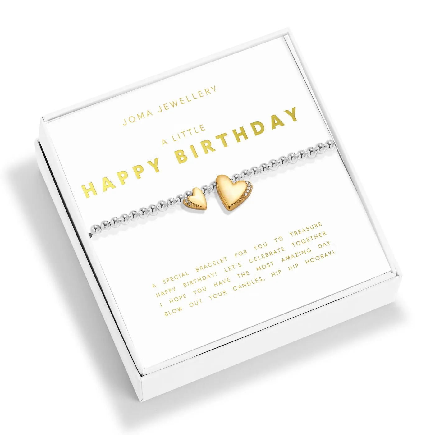 Boxed A Little Happy Birthday Silver Gold Plated Bracelet 7615