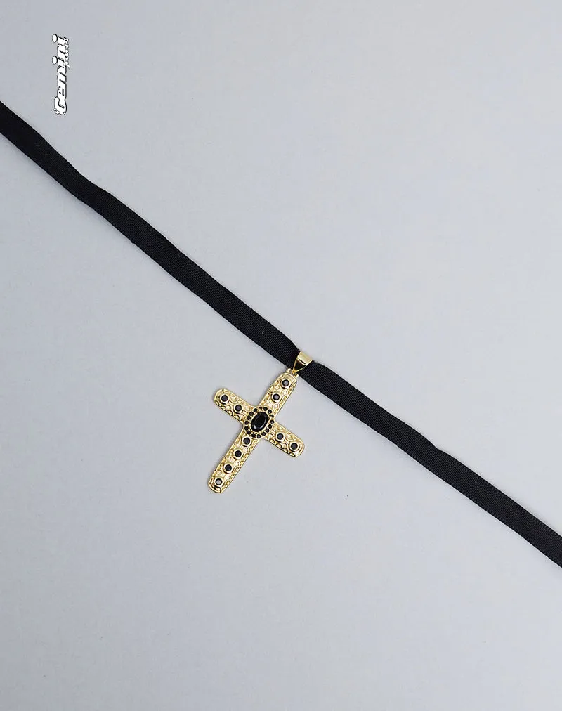 Brooklyn Cross Choker Necklace by Gemini Jewels