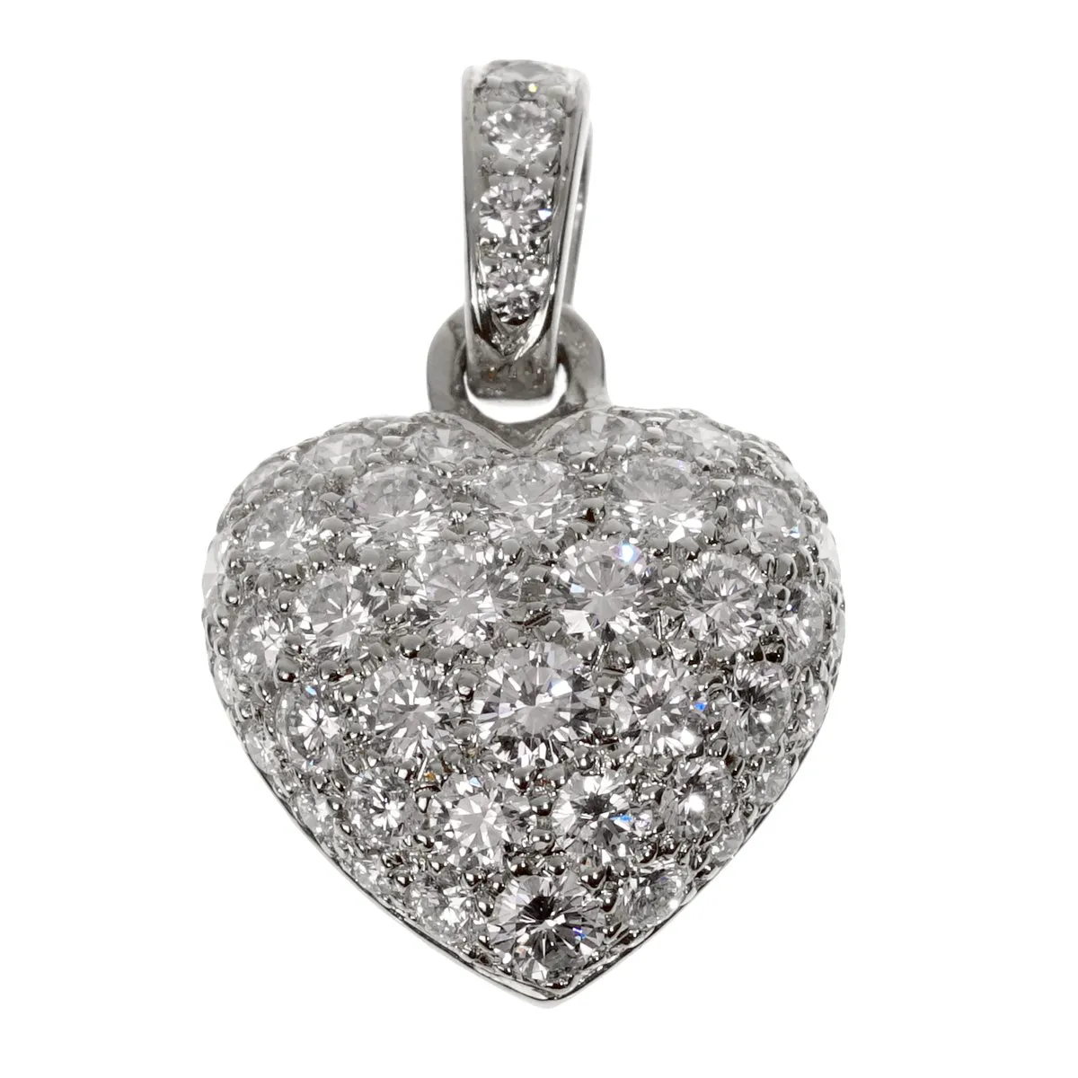 Cartier White Gold Diamond Heart Pendant Necklace