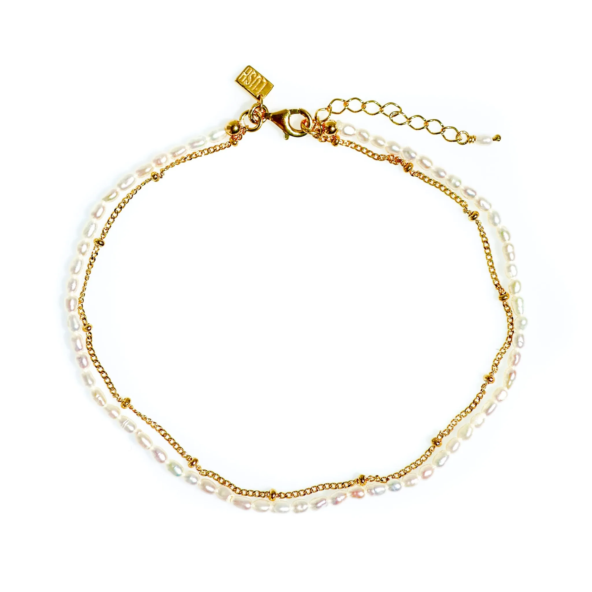 Cascade Pearl Anklet Gold