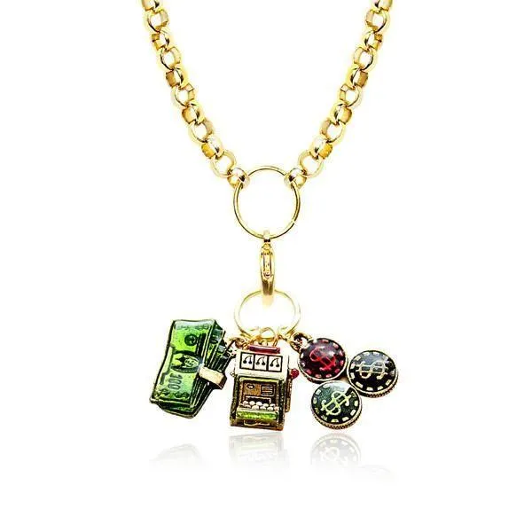 Casino Charm Necklace in Gold