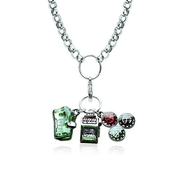 Casino Charm Necklace in Silver