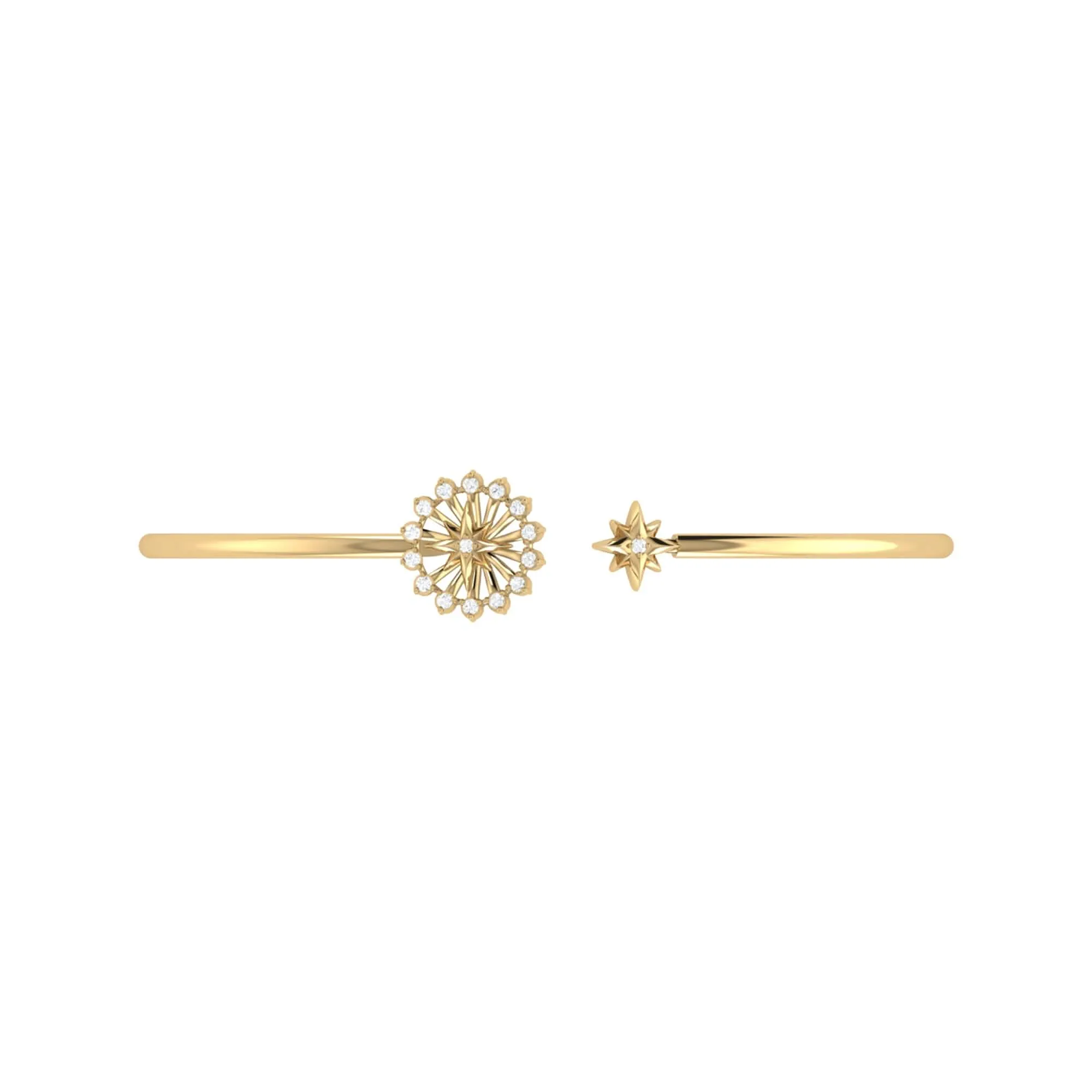 Celestial Elegance Diamond Cuff in 14K Yellow Gold Vermeil