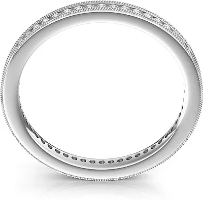 Channel Set Milgrain Round Brilliant Diamond Eternity Ring .25ct tw