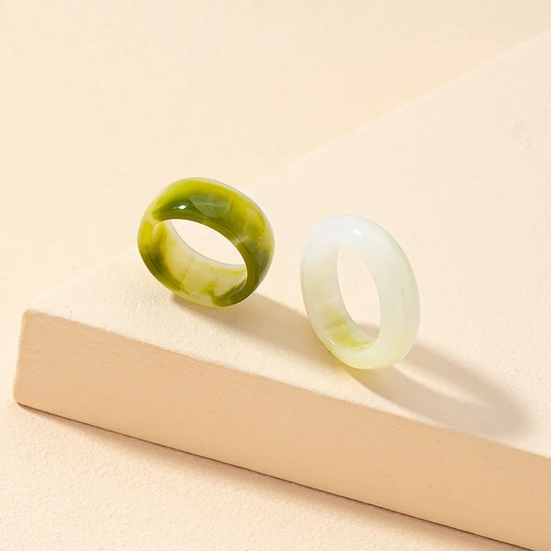 Chic Resin Ring Set with Cross-border Handcrafted Touch - Vienna Verve Collection