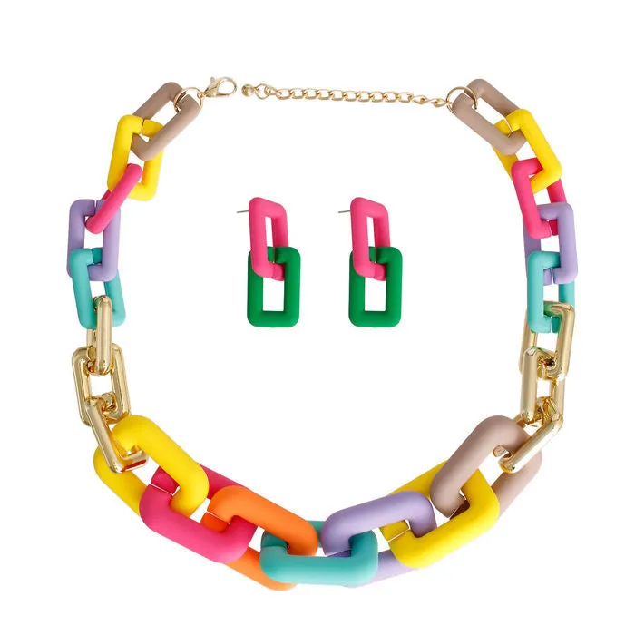 Colored Rubber Rectangle Chain