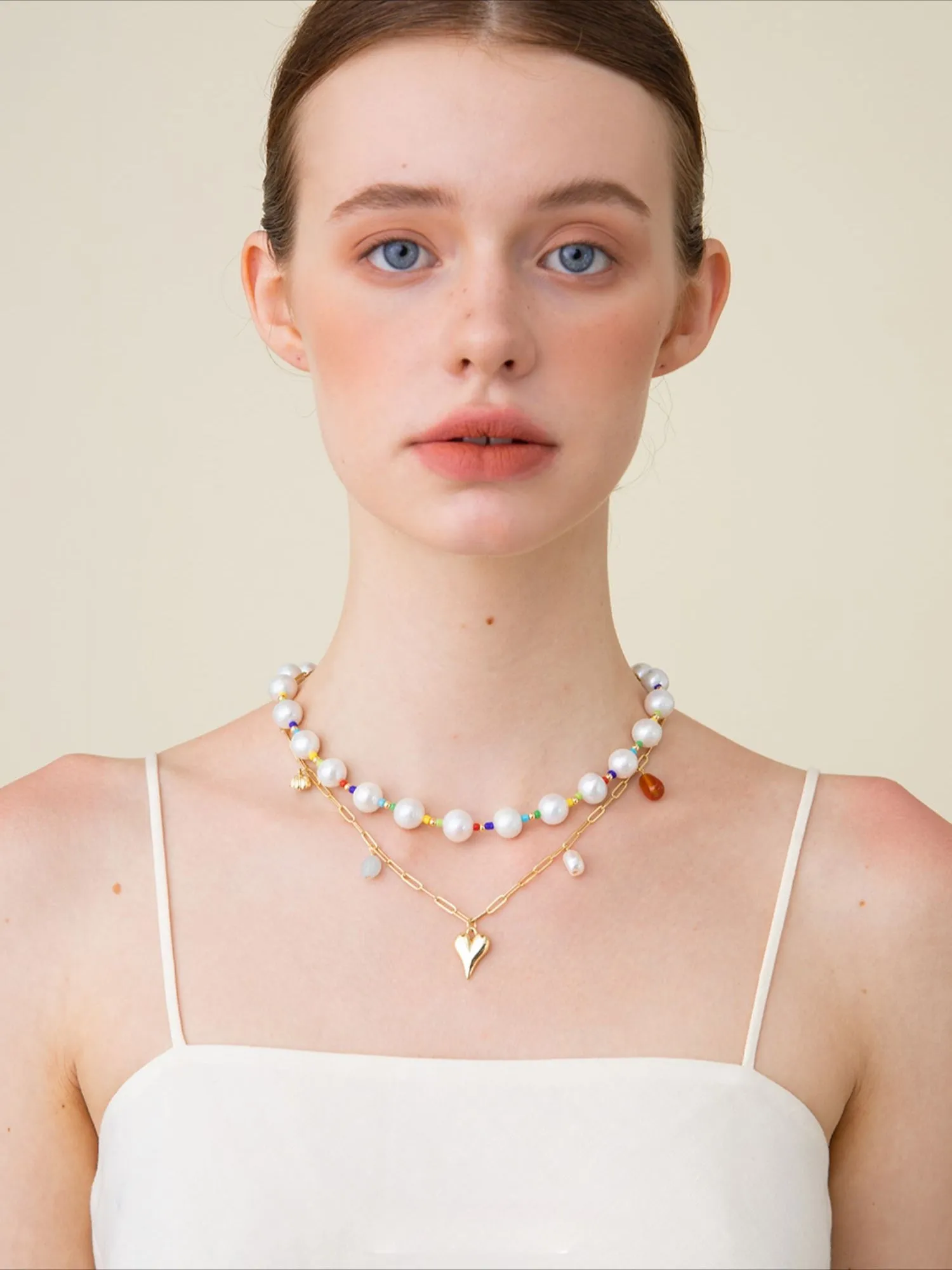 Colorful Beaded Baroque Pearl Necklace