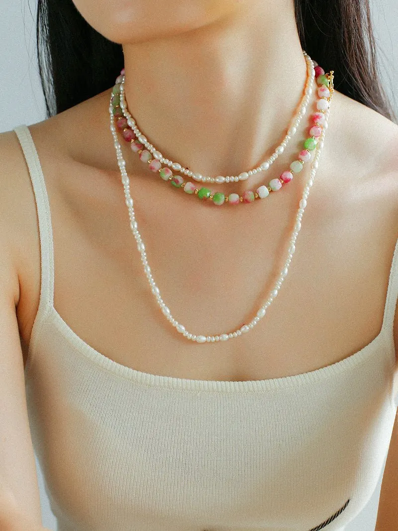 Colorful Dopamine Candy Tourmaline Beaded Necklace