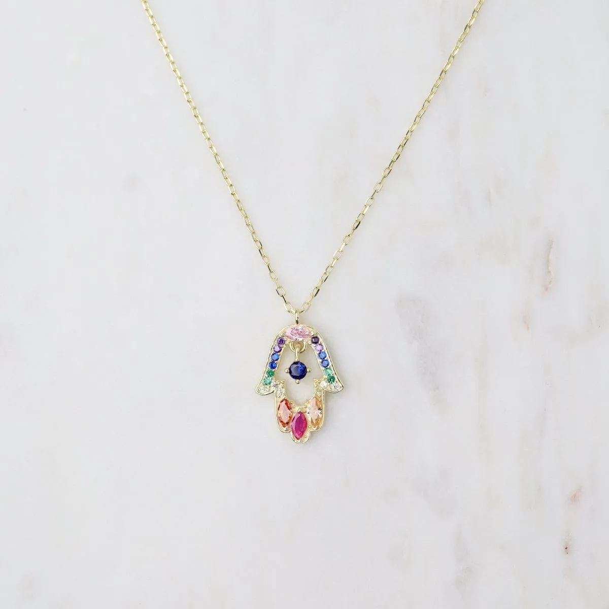 Colorful Hamsa Pendant