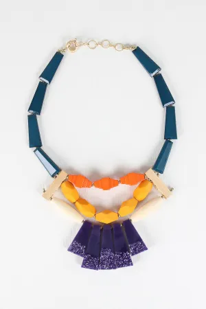 Colorful Tile and Bead Statement Necklace