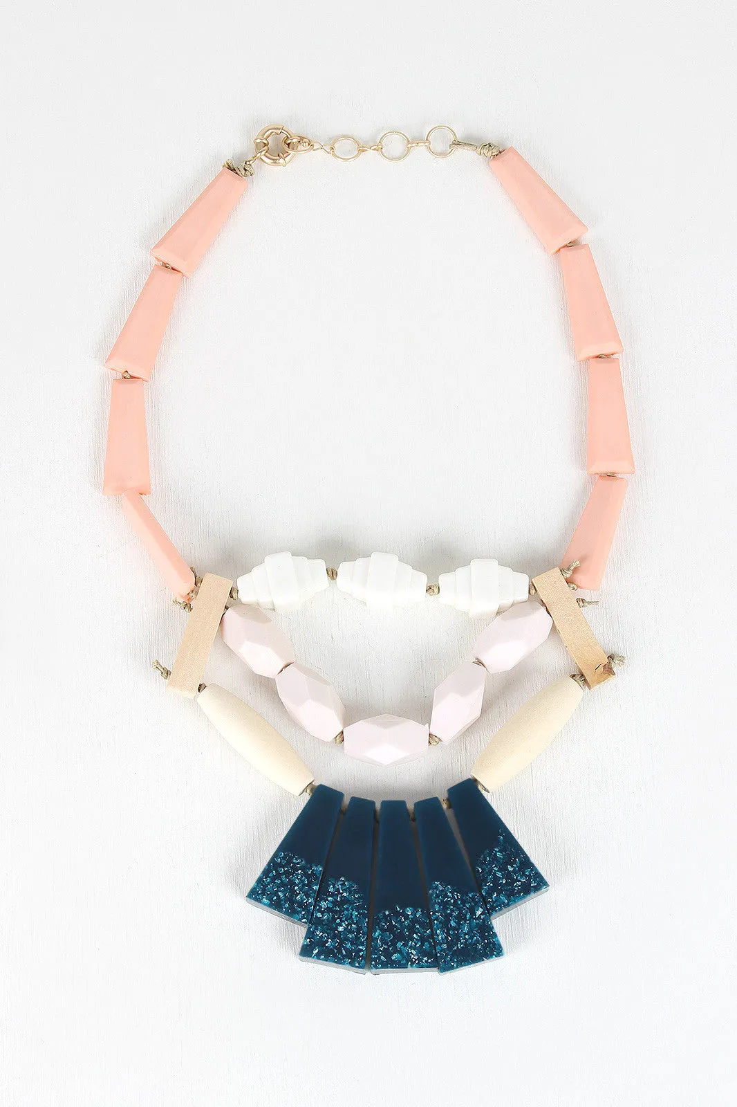 Colorful Tile and Bead Statement Necklace